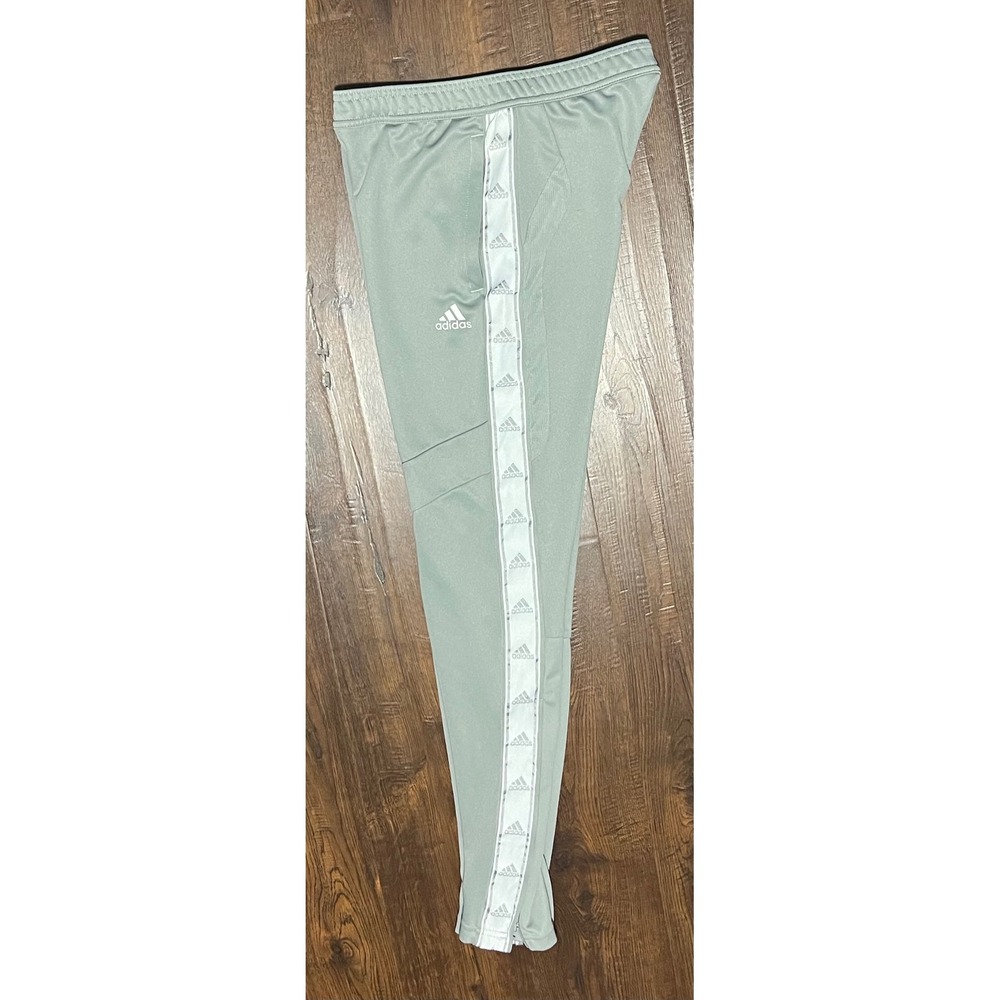 Adidas Tiro Track Pants Sage Green White Logo Tape Joggers XS